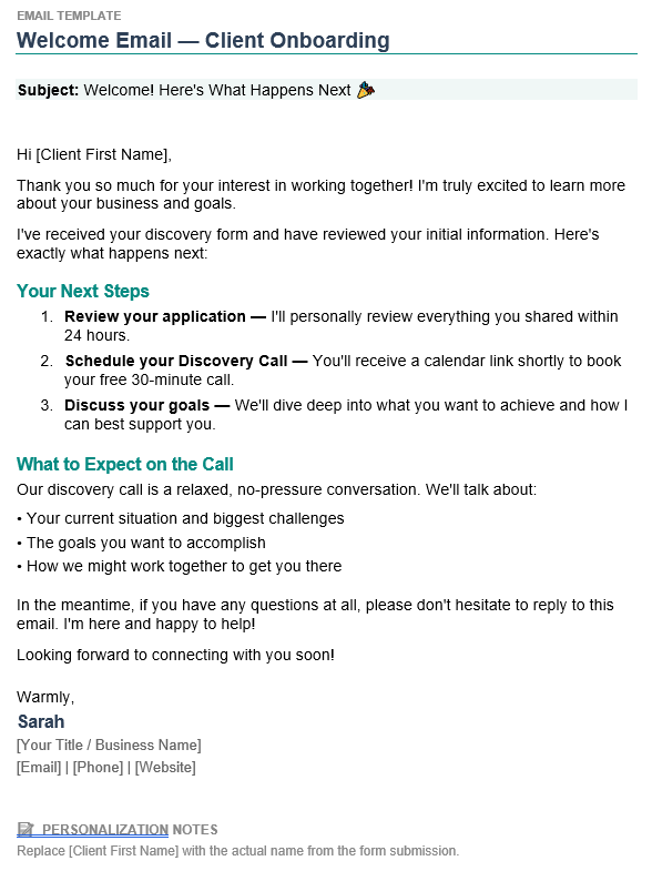 Client Onboarding SOP & Welcome System proof 3