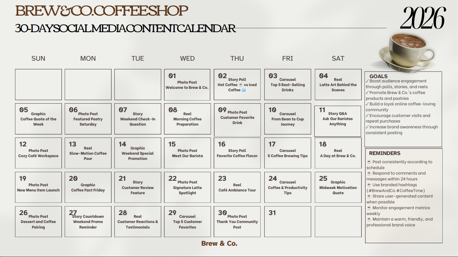 Social Media Content Strategy & Calendar proof 2